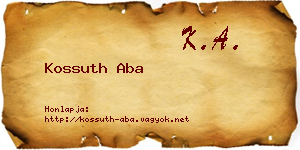 Kossuth Aba névjegykártya